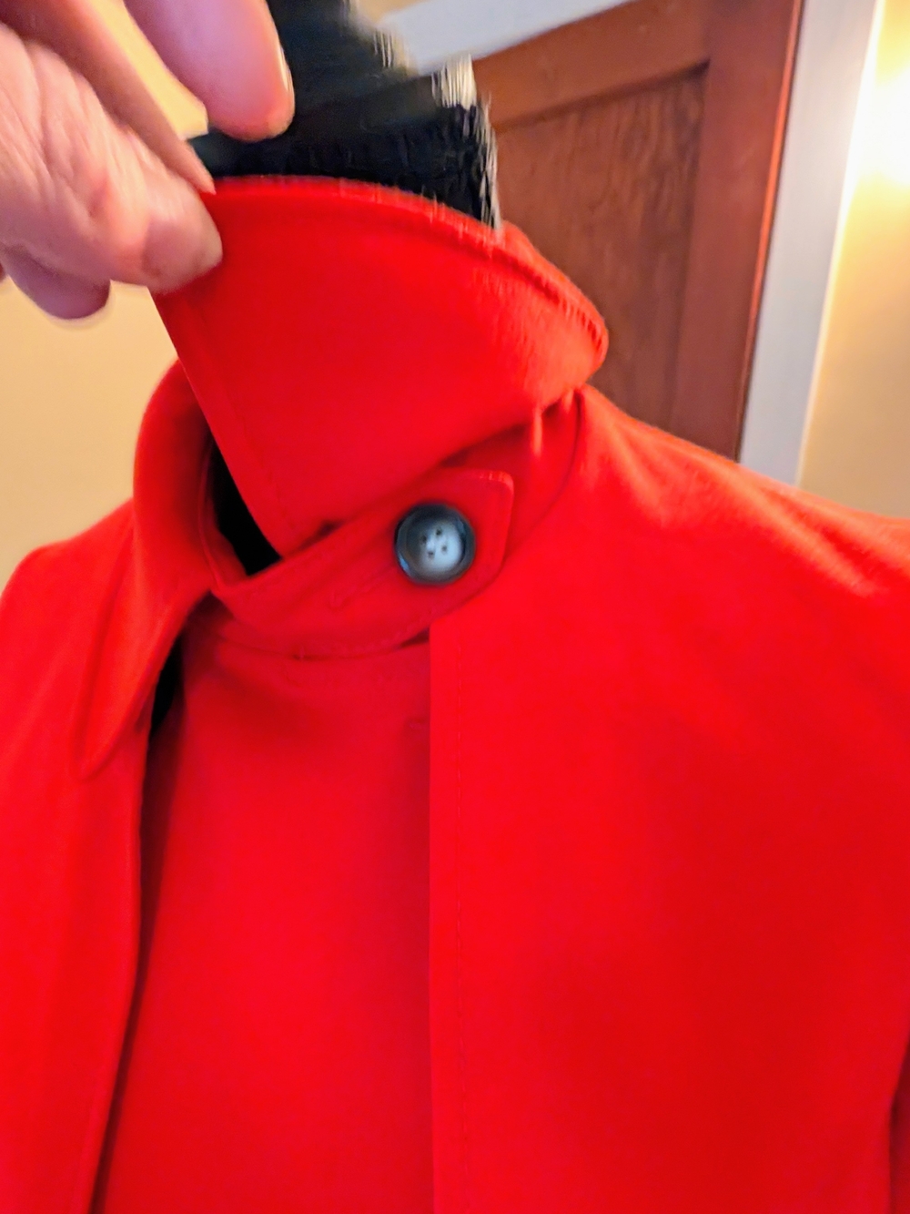 Topshop Red Double-Breasted Pea Coat with Capelet And Belt - Picture 2 of 11